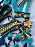 Navy, Yellow Gold and Jade School Hair Accessories Pack