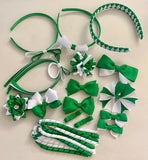 Emerald green and white School Hair Accessories Pack