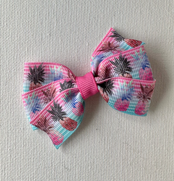Pink Pineapple Hair Bow Clip