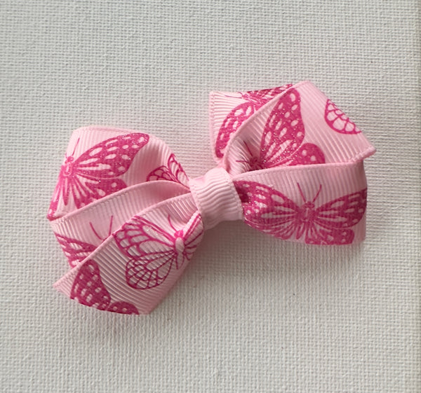 Pink Butterfly Hair Bow Clip