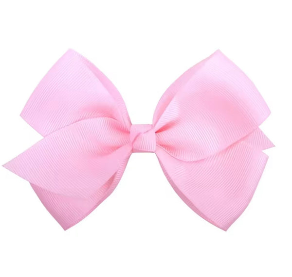 Pearl Pink 4.5 Inch Bow Hair Clip School Hair Accessories