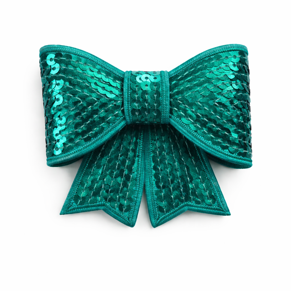 Jade Sequin 3 inch Bow Clip
