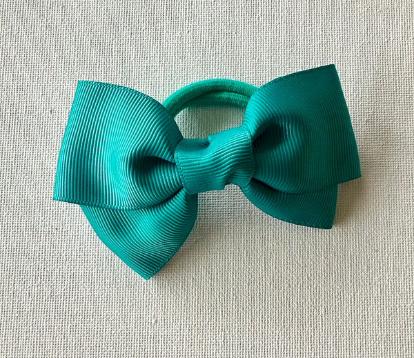 Jade double bow hair tie