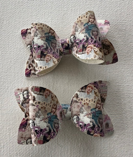 Taylor Purple Pigtail Bow Pair