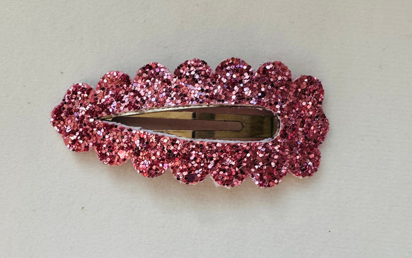 Extra Large Christmas Snap Clip Pink Glitter