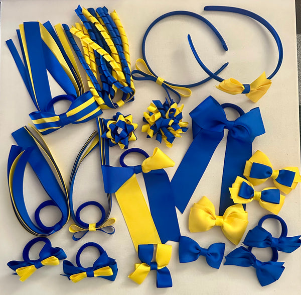 Electric Blue and Daffodil Yellow School Hair Accessories Pack