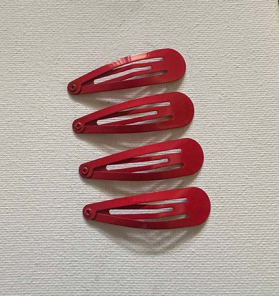 Pack of Four School Snap Clips Red