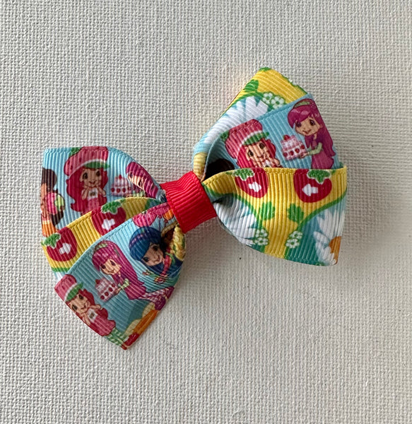 Strawberry Shortcake yellow and blue Hair Bow Clip