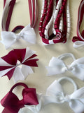 Maroon and white school Hair Accessories Pack