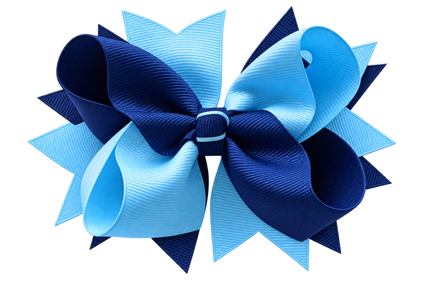 Navy and Blue 4.5 Inch Bow Hair Clip School Hair Accessories