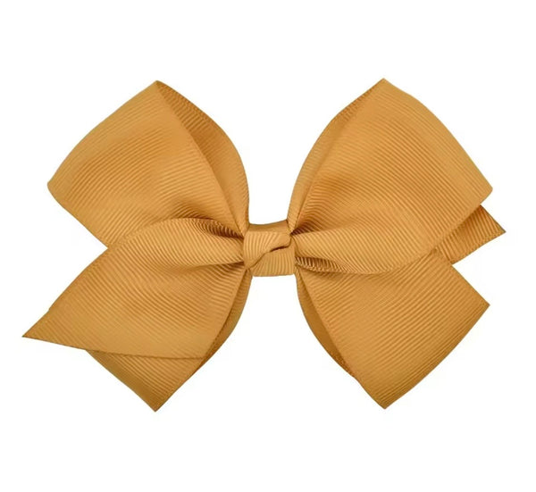 Pale Gold 4.5 Inch Bow Hair Clip School Hair Accessories