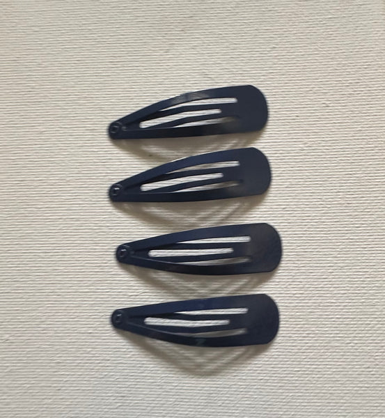 Pack of Four School Snap Clips Navy Blue