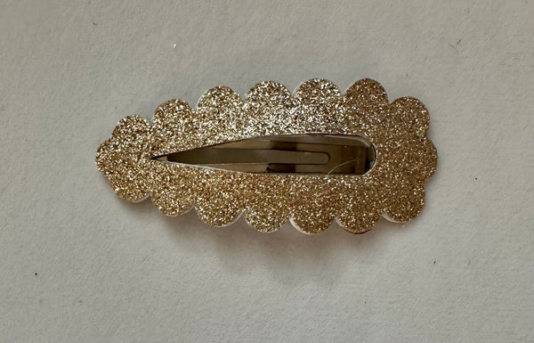 Extra Large Christmas Snap Clip Gold Glitter
