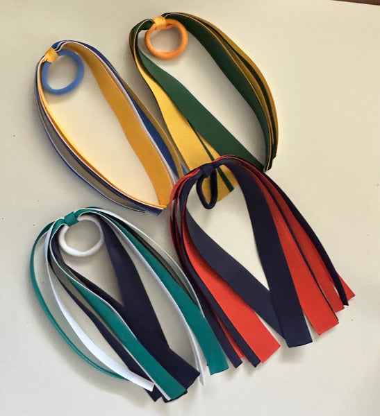 School Hair Accessories -custom made, choose colours needed- Long Ribbon Hair Tie