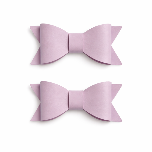 Pigtail Pair Light Purple Red Faux Leather School Bow Hair Clip School Hair Accessories