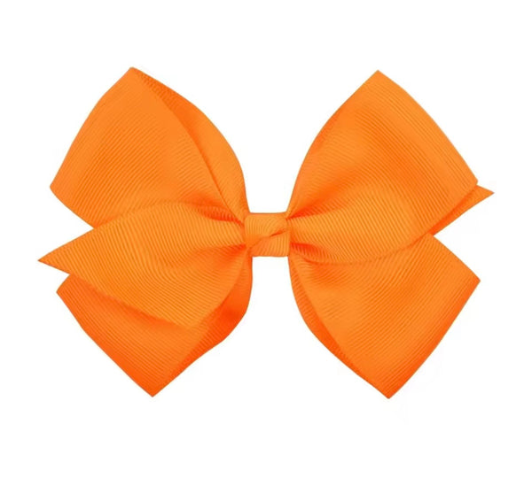 Tangerine Orange 4.5 Inch Bow Hair Clip School Hair Accessories