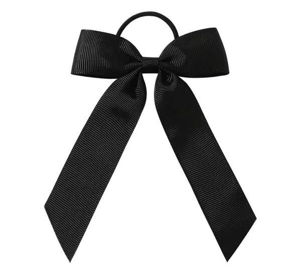 Black 3.5 inch Tail Bow Hair Tie School Hair Accessories