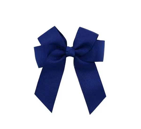 Navy 3.5 inch Tail Bow Hair Clip School Hair Accessories