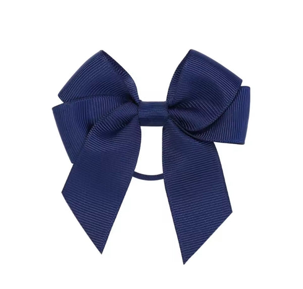 Navy 3 inch Tail Bow Hair Tie School Hair Accessories