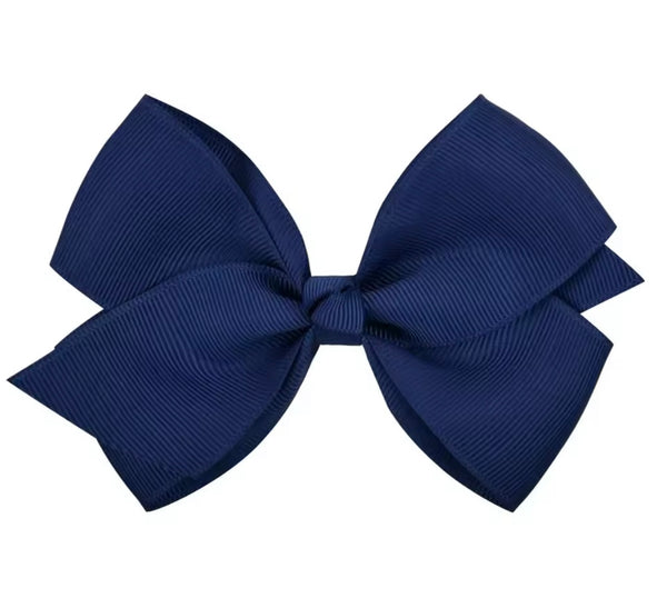 Navy 4.5 Inch Bow Hair Clip School Hair Accessories