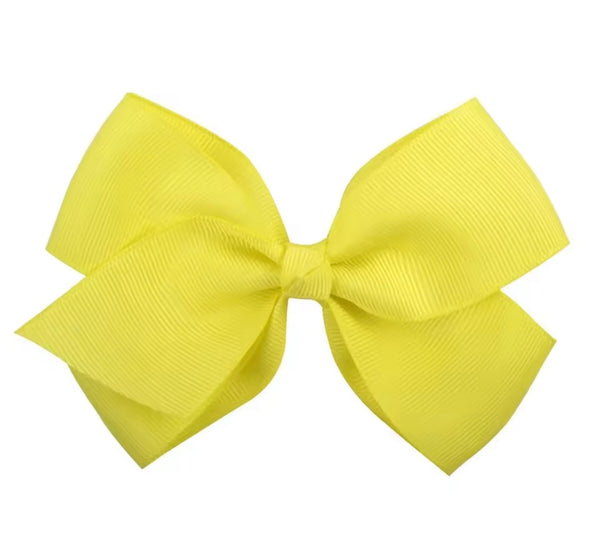 Yellow 4.5 Inch Bow Hair Clip School Hair Accessories