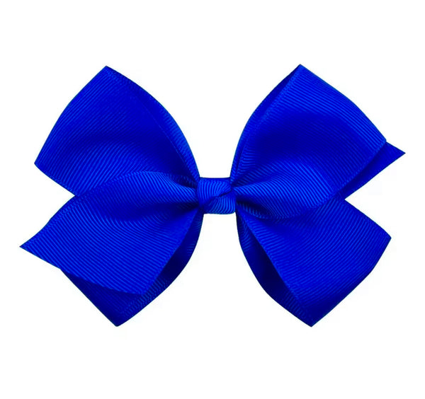 Electric Blue 4.5 Inch Bow Hair Clip School Hair Accessories