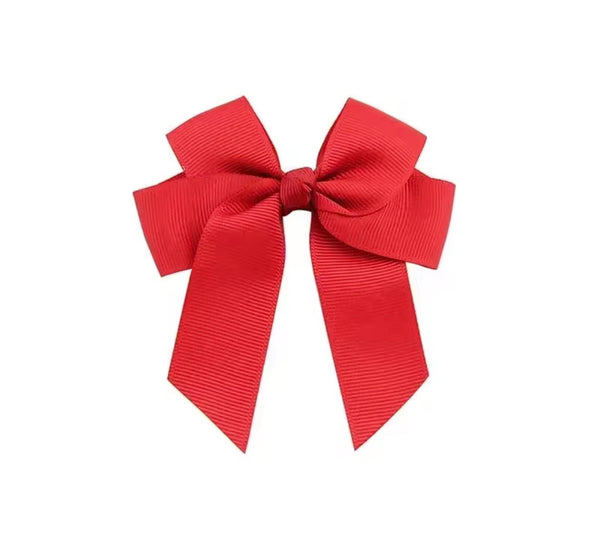 Red 3.5 inch Tail Bow Hair Clip School Hair Accessories