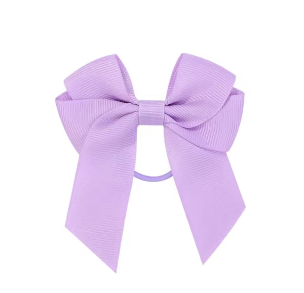 Light Orchid Purple 3 inch Tail Bow Hair Tie School Hair Accessories