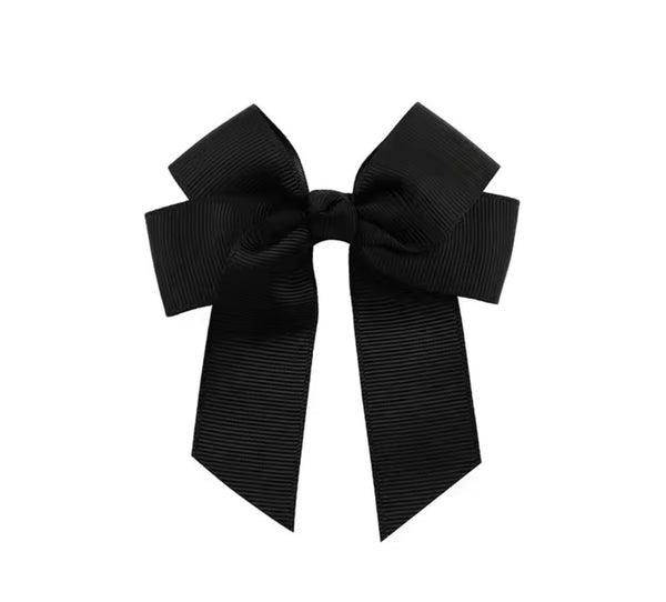 Black 3.5 inch Tail Bow Hair Clip School Hair Accessories