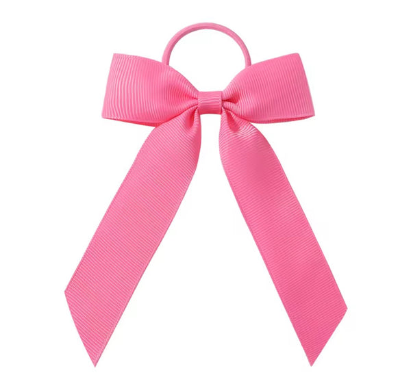 Hot Pink 3.5 inch Tail Bow Hair Tie School Hair Accessories