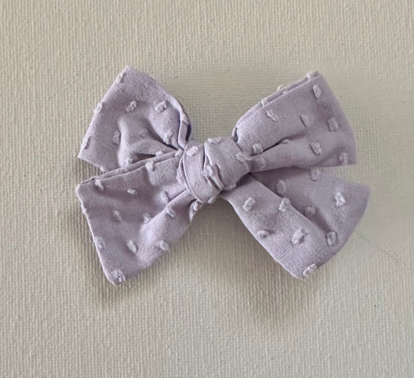 Purple Fabric Bow Hair Clip