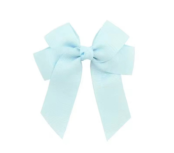 Light Blue 3.5 inch Tail Bow Hair Clip School Hair Accessories