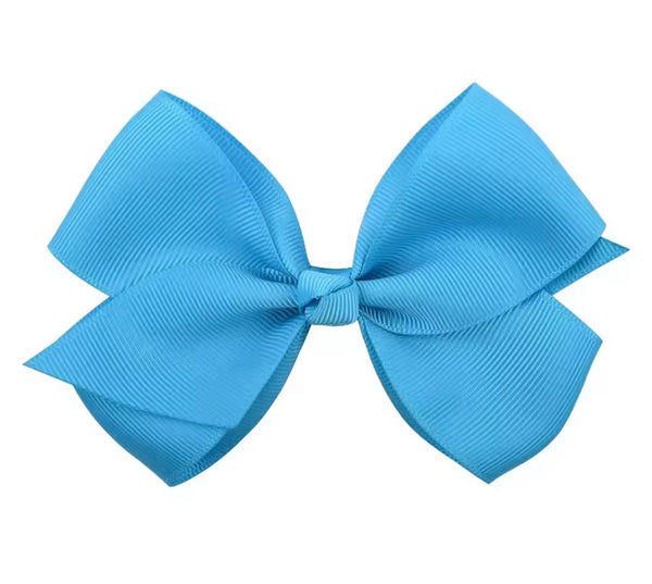 Turquoise 4.5 Inch Bow Hair Clip School Hair Accessories
