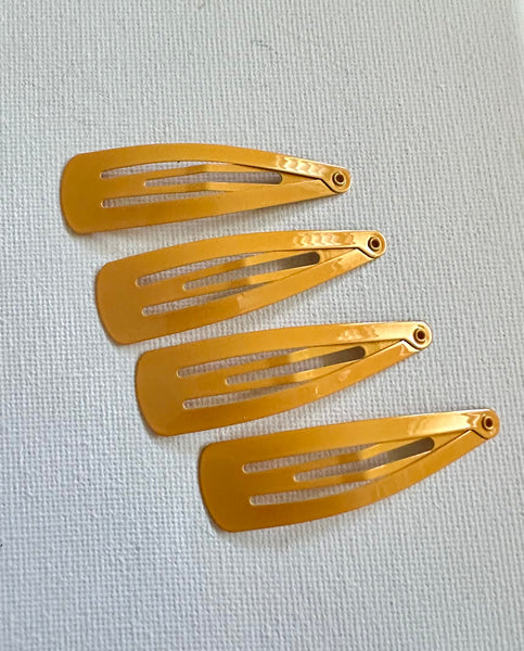 Pack of Four School Snap Clips Yellow Gold