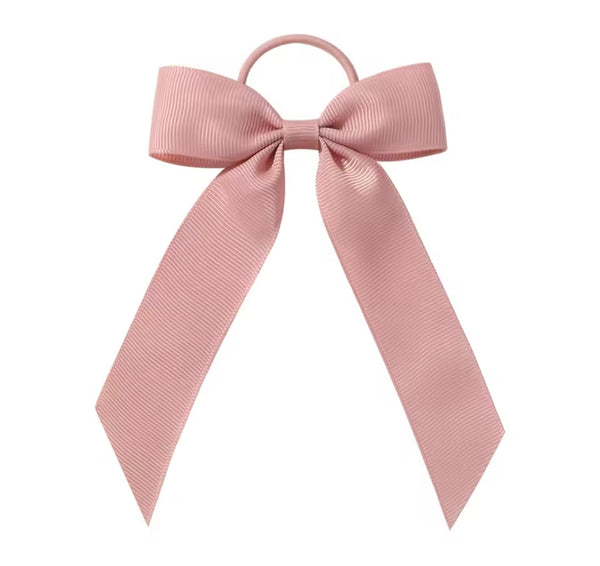 Sweet Nectar Pink 3.5 inch Tail Bow Hair Tie School Hair Accessories