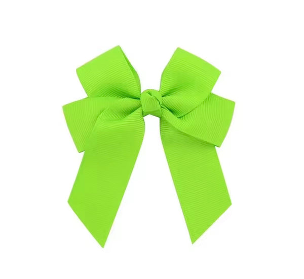 Apple Green 3.5 inch Tail Bow Hair Clip School Hair Accessories