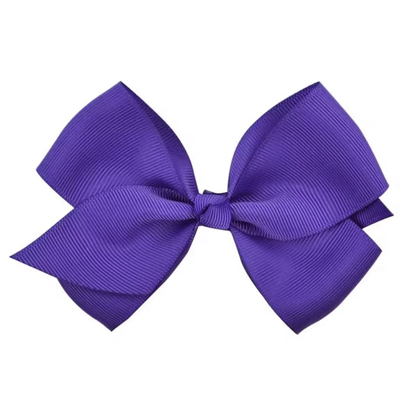 Regal Purple 4.5 Inch Bow Hair Clip School Hair Accessories