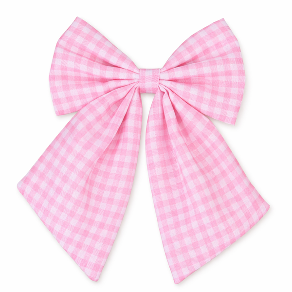 Easter Pink Gingham Large Fabric Blue
