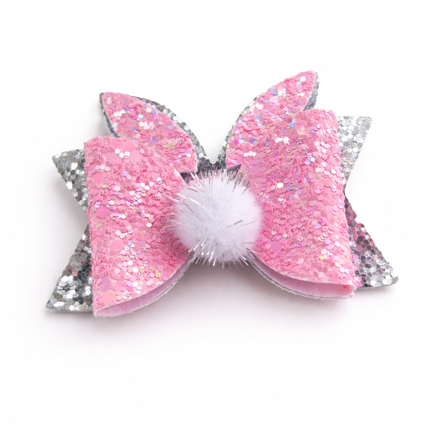 Easter Bunny Ears Hair Clip Glitter Bow