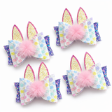 Easter Hair Clip Bunny Ears Glitter Bow