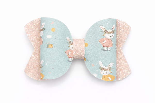 Peach Rabbit Easter Hair Clip