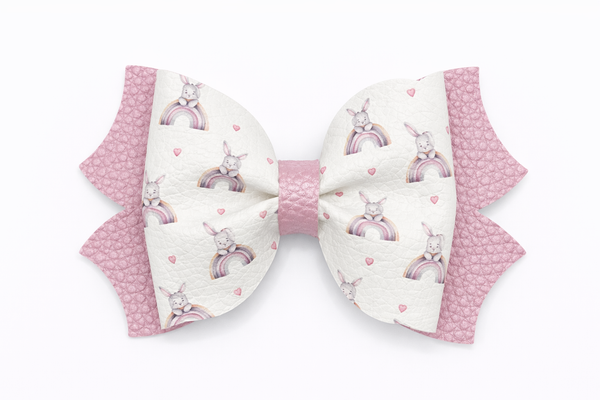 Rainbow Bunny Large Easter Bow