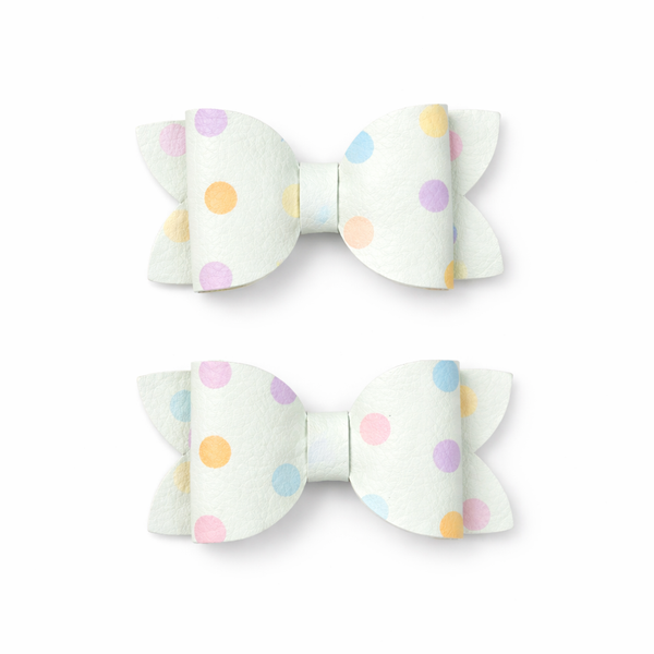 Mint Spots Mini Pigtail Bows