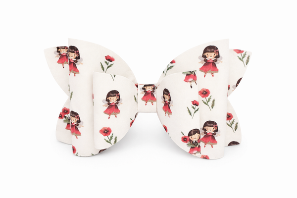 Anzac Day Poppy Girl Bow