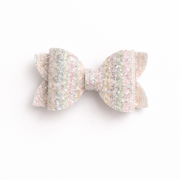 Rainbow Stripes Glitter Hair Clip