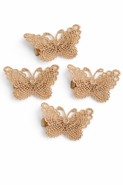 Gold Lace Butterfly Hair Clip