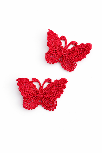 Red Lace Butterfly Hair Clip