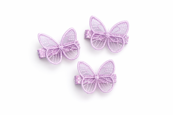 Purple Glitter Butterfly Hair Clip
