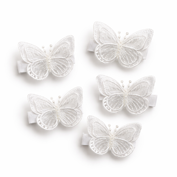 Off White Butterfly Hair Clip