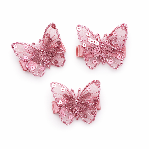 Purple Sequin Butterfly Hair Clip
